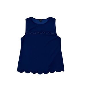 (20) Ann Taylor Scallop Sleeveless Blouse, Size Extra Small, Rayon/Polyester